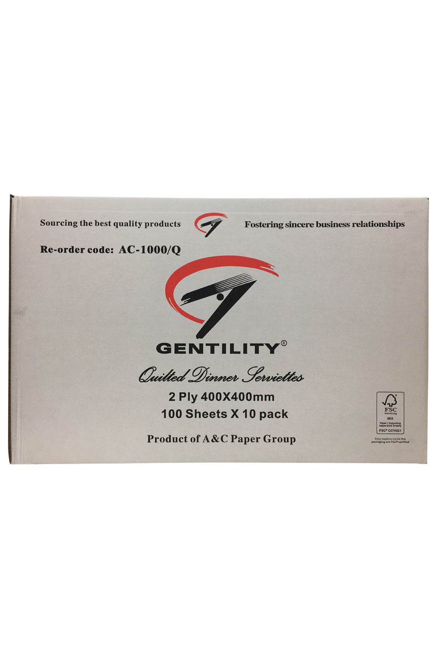 A&C QUILTED DINNER WHITE 2ply