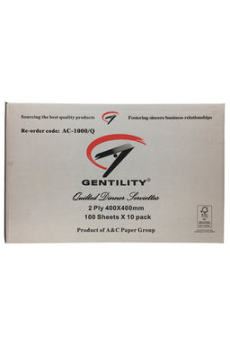 A&C QUILTED DINNER WHITE 2ply